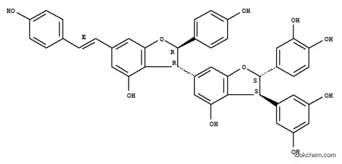 Molecular Structure of 152511-23-4 ([3,6'-Bibenzofuran]-4,4'-diol,2'-(3,4-dihydroxyphenyl)-3'-(3,5-dihydroxyphenyl)-2,2',3,3'-tetrahydro-2-(4-hydroxyphenyl)-6-[(1E)-2-(4-hydroxyphenyl)ethenyl]-,(2R,2'S,3R,3'S)-rel-)