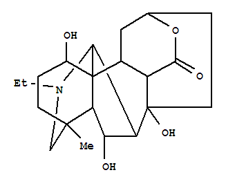 15266-43-0,8H-13,3,6a-Ethanylylidene-7,10-methanooxepino[3,4-i]-1-benzazocin-8-one,1-ethyltetradecahydro-6,12a,14-trihydroxy-3-methyl-,(3R,6S,6aS,7R,7aS,10S,12aS,13R,13aR,14S,15R)- (9CI),Heteratisan-14-one,20-ethyl-1,6,8-trihydroxy-4-methyl-, (1a,6b)-; Heterophyllidine (8CI);8H-13,3,6a-Ethanylylidene-7,10-methanooxepino[3,4-i]-1-benzazocin-8-one,1-ethyltetradecahydro-6,12a,14-trihydroxy-3-methyl-, [3R-(3a,6b,6aa,7b,7aa,10b,12aa,13a,13ab,14S*,15R*)]-