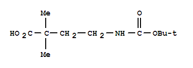 Molecular Structure of 153039-17-9 (Butanoic acid,4-[[(1,1-dimethylethoxy)carbonyl]amino]-2,2-dimethyl-)