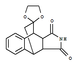 Molecular Structure of 15317-22-3 (Spiro[1,3-dioxolane-2,10'-[4,9]ethano[1H]benz[f]isoindole]-1',3'(2'H)-dione,3'a,4',9',9'a-tetrahydro-)