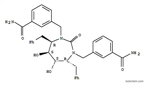 Molecular Structure of 153183-50-7 (Benzamide,3,3'-[[(4R,5S,6S,7R)-tetrahydro-5,6-dihydroxy-2-oxo-4,7-bis(phenylmethyl)-1H-1,3-diazepine-1,3(2H)-diyl]bis(methylene)]bis-)