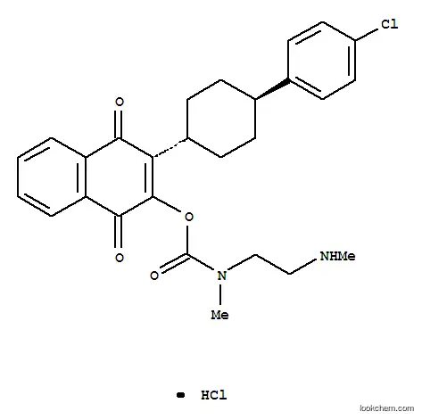 Molecular Structure of 153331-01-2 (Carbamic acid,methyl[2-(methylamino)ethyl]-,3-[trans-4-(4-chlorophenyl)cyclohexyl]-1,4-dihydro-1,4-dioxo-2-naphthalenylester, monohydrochloride (9CI))