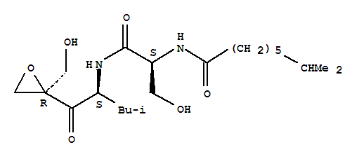 Molecular Structure of 153540-56-8 (Octanamide,N-[(1S)-1-(hydroxymethyl)-2-[[(1S)-1-[[(2R)-2-(hydroxymethyl)-2-oxiranyl]carbonyl]-3-methylbutyl]amino]-2-oxoethyl]-7-methyl-)