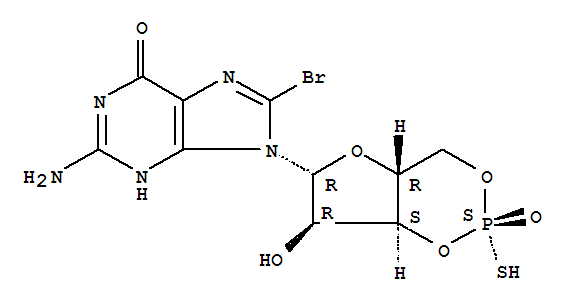 Guanosine, 8-bromo-,cyclic 3',5'-[hydrogen (S)-phosphorothioate] (9CI)                                                                                                                                  