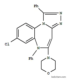 Molecular Structure of 153901-58-7 (8-chloro-5-morpholin-4-yl-1,6-diphenyl-6H-[1,2,4]triazolo[4,3-a][1,5]benzodiazepine)
