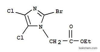 Molecular Structure of 154082-06-1 (ETHYL 2-(2-BROMO-4,5-DICHLORO-1H-IMIDAZOL-1-YL)ACETATE)