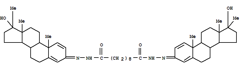 15437-53-3,Sebacic acid, bis[(17b-hydroxy-17-methylandrosta-1,4-dien-3-ylidene)hydrazide](8CI),Androsta-1,4-dien-3-one,17b-hydroxy-17-methyl-,sebacoyldihydrazone