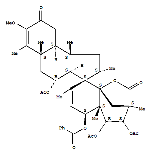 Molecular Structure of 154719-46-7 (Spiro[3H-benz[e]indene-3,9'-[9H-3,9a]methano[1]benzoxepin]-2',8(2H,3'H)-dione,4,4',5'-tris(acetyloxy)-6'-(benzoyloxy)-1,3a,4,4',5,5',5a,5'a,6',9,9a,9b-dodecahydro-7-methoxy-2,3',5a,5'a,6,8',9b-heptamethyl-,(2S,3S,3'S,3aS,4R,4'S,5'R,5aS,5'aS,6'S,9aS,9'aS,9bS)-)