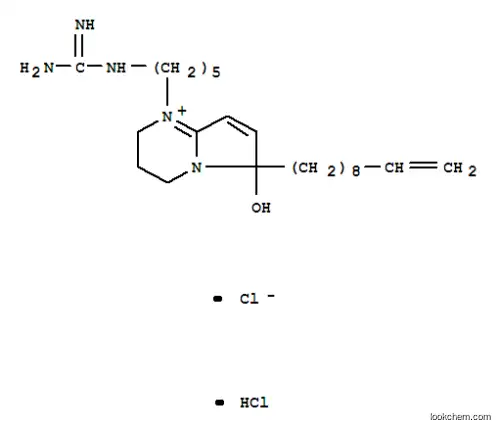 Molecular Structure of 155112-61-1 (Pyrrolo[1,2-a]pyrimidinium,1-[5-[(aminoiminomethyl)amino]pentyl]-6-(9-decenyl)-2,3,4,6-tetrahydro-6-hydroxy-,chloride, monohydrochloride (9CI))