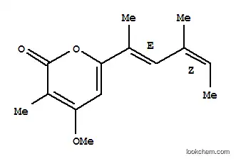 Molecular Structure of 155233-35-5 (2H-Pyran-2-one,6-[(1E,3Z)-1,3-dimethyl-1,3-pentadien-1-yl]-4-methoxy-3-methyl-)