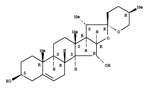 Molecular Structure of 155969-73-6 (Spirost-5-ene-3,15-diol,(3b,15a,25R)- (9CI))