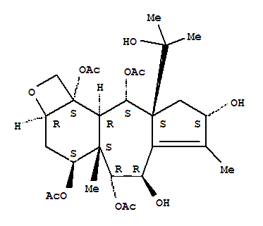 Molecular Structure of 155969-76-9 (1H-Azuleno[5',6':3,4]benz[1,2-b]oxete-4,5,6,8,10,10b(2aH)-hexol,3,4,4a,5,6,8,9,9a,10,10a-decahydro-9a-(1-hydroxy-1-methylethyl)-4a,7-dimethyl-,4,5,10,10b-tetraacetate, (2aR,4S,4aS,5R,6R,8S,9aS,10S,10aR,10bS)- (9CI))