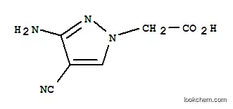 Molecular Structure of 156045-12-4 (1H-Pyrazole-1-aceticacid,3-amino-4-cyano-(9CI))