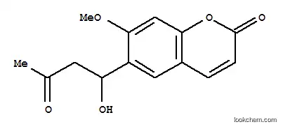 Molecular Structure of 156250-65-6 (2H-1-Benzopyran-2-one,6-(1-hydroxy-3-oxobutyl)-7-methoxy-, (-)-)