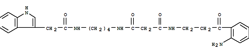 Molecular Structure of 156401-05-7 (Propanediamide,N1-[3-(2-aminophenyl)-3-oxopropyl]-N3-[4-[[2-(1H-indol-3-yl)acetyl]amino]butyl]-)