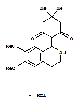 15641-59-5,2-(6,7-dimethoxy-1,2,3,4-tetrahydroisoquinolin-1-yl)-5,5-dimethylcyclohexane-1,3-dione,1,3-Cyclohexanedione,5,5-dimethyl-2-(1,2,3,4-tetrahydro-6,7-dimethoxy-1-isoquinolinyl)-,hydrochloride (9CI); NSC 83691
