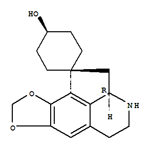Molecular Structure of 15650-04-1 (Spiro[cyclohexane-1,1'(2'H)-cyclopenta[ij][1,3]dioxolo[4,5-g]isoquinolin]-4-ol,2'a,3',4',5'-tetrahydro-, (1a,2'aR,4b)-)