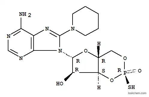 Molecular Structure of 156816-36-3 (8-PIPERIDINOADENOSINE-3',5'-CYCLIC MONOPHOSPHOROTHIOATE, RP-ISOMER SODIUM SALT)