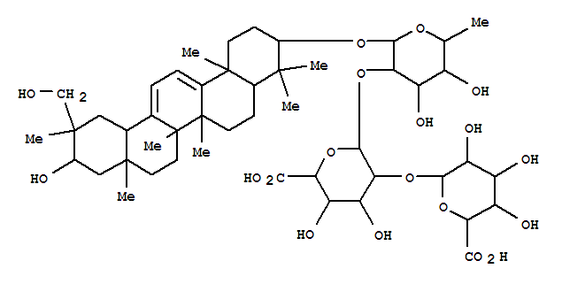 156980-45-9,a-L-Mannopyranoside, (3b,20a,21b)-21,29-dihydroxyoleana-9(11),12-dien-3-yl O-b-D-glucopyranuronosyl-(1®2)-O-b-D-glucopyranuronosyl-(1®2)-6-deoxy- (9CI),Oleanane,a-L-mannopyranoside deriv.;Yunganoside H1