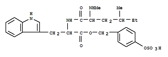 Molecular Structure of 157078-51-8 (Tryptophan,N,4-dimethylnorleucyl-, [4-(sulfooxy)phenyl]methyl ester (9CI))