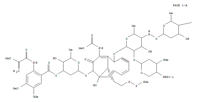 Molecular Structure of 157078-53-0 (Carbamic acid,[(1R,4Z,8S,12S,13E)-8-[[4,6-dideoxy-2-O-[2,4-dideoxy-3-O-methyl-4-[(1-methylethyl)amino]-a-L-threo-pentopyranosyl]-4-[[[2,4,6-trideoxy-4-(methylsulfinyl)-b-D-ribo-hexopyranosyl]oxy]amino]-b-D-glucopyranosyl]oxy]-12-[[2,6-dideoxy-3-O-[4,5-dimethoxy-2-[(2-methoxy-1-oxo-2-propenyl)amino]benzoyl]-a-L-lyxo-hexopyranosyl]oxy]-1-hydroxy-13-[2-(methyltrithio)ethylidene]-11-oxobicyclo[7.3.1]trideca-4,9-diene-2,6-diyn-10-yl]-,methyl ester (9CI))