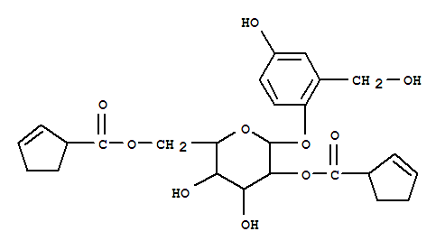 Molecular Structure of 157291-76-4 (b-D-Glucopyranoside,4-hydroxy-2-(hydroxymethyl)phenyl, 2,6-di-2-cyclopentene-1-carboxylate (9CI))