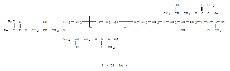 157382-15-5,Poly[oxy(methyl-1,2-ethanediyl)],a-[2-[bis[2-hydroxy-3-[(2-methyl-1-oxo-2-propen-1-yl)oxy]propyl]amino]methylethyl]-w-[2-[bis[2-hydroxy-3-[(2-methyl-1-oxo-2-propen-1-yl)oxy]propyl]amino]methylethoxy]-,Poly[oxy(methyl-1,2-ethanediyl)],a-[2-[bis[2-hydroxy-3-[(2-methyl-1-oxo-2-propenyl)oxy]propyl]amino]methylethyl]-w-[2-[bis[2-hydroxy-3-[(2-methyl-1-oxo-2-propenyl)oxy]propyl]amino]methylethoxy]-(9CI); MGP 400