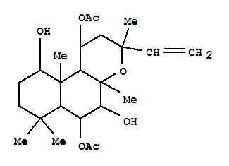 157478-04-1,1H-Naphtho[2,1-b]pyran-1,5,6,10-tetrol,3-ethenyldodecahydro-3,4a,7,7,10a-pentamethyl-, 1,6-diacetate,(1R,3R,4aS,5S,6S,6aS,10R,10aS,10bS)- (9CI),1H-Naphtho[2,1-b]pyran-1,5,6,10-tetrol,3-ethenyldodecahydro-3,4a,7,7,10a-pentamethyl-, 1,6-diacetate, [1R-(1a,3a,4ab,5b,6b,6aa,10b,10ab,10ba)]-; Ptychantin C