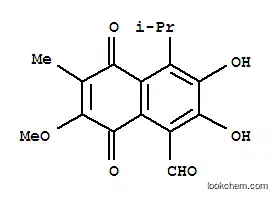 Molecular Structure of 157536-42-0 (1-Naphthalenecarboxaldehyde,5,8-dihydro-2,3-dihydroxy-7-methoxy-6-methyl-4-(1-methylethyl)-5,8-dioxo-)