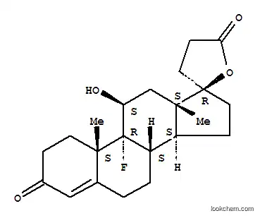 Molecular Structure of 1582-75-8 (Pregn-4-ene-21-carboxylicacid, 9-fluoro-11,17-dihydroxy-3-oxo-, g-lactone, (11b,17a)- (9CI))