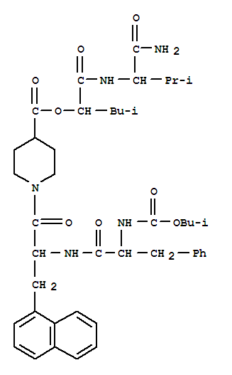 158204-44-5,L-Valinamide,N-[(2-methylpropoxy)carbonyl]- D-phenylalanyl-3-(1-naphthalenyl)-Dalanyl-( 2S)-2-piperidinecarbonyl-(2S)-2- hydroxy-4-methylpentanoyl- ,