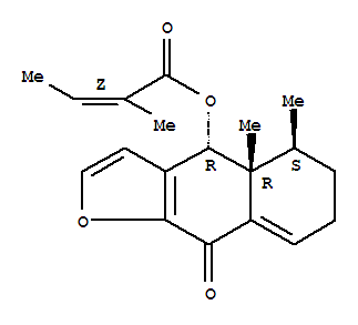 158204-50-3,2-Butenoic acid,2-methyl-,(4R,4aR,5S)-4,4a,5,6,7,9-hexahydro-4a,5-dimethyl-9-oxonaphtho[2,3-b]furan-4-ylester, (2Z)-,2-Butenoicacid, 2-methyl-, 4,4a,5,6,7,9-hexahydro-4a,5-dimethyl-9-oxonaphtho[2,3-b]furan-4-ylester, [4R-[4a(Z),4ab,5b]]-; Naphtho[2,3-b]furan, 2-butenoic acid deriv.;Epineoadenostylone