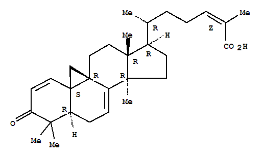 Molecular Structure of 158372-26-0 (9,19-Cyclolanosta-1,7,24-trien-26-oicacid, 3-oxo-, (24Z)- (9CI))