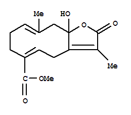 Molecular Structure of 158446-28-7 (Cyclodeca[b]furan-6-carboxylicacid, 2,4,7,8,11,11a-hexahydro-11a-hydroxy-3,10-dimethyl-2-oxo-, methyl ester(9CI))