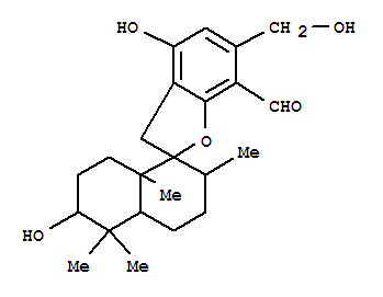 159121-98-9,Spiro[benzofuran-2(3H),1'(2'H)-naphthalene]-7-carboxaldehyde,3',4',4'a,5',6',7',8',8'a-octahydro-4,6'-dihydroxy-6-(hydroxymethyl)-2',5',5',8'a-tetramethyl-,[1'R-(1'a,2'a,4'aa,6'a,8'ab)]- (9CI),Mer-NF5003E; NF 5003E