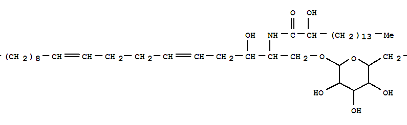 159359-71-4,Hexadecanamide, N-[1-[(b-D-glucopyranosyloxy)methyl]-2-hydroxy-4,8-octadecadienyl]-2-hydroxy-(9CI),Deformin