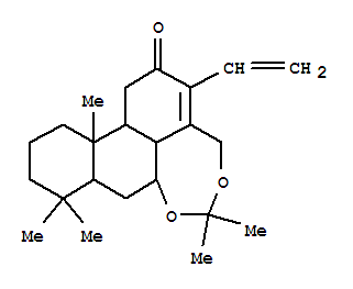 159440-63-8,1H-Phenanthro[10,1-de][1,3]dioxepin-2(4H)-one,3-ethenyl-7a,8,8a,9,10,11,12,12a,12b,12c-decahydro-6,6,9,9,12a-pentamethyl-,(7aS,8aS,12aR,12bS,12cR)- (9CI),1H-Phenanthro[10,1-de][1,3]dioxepin-2(4H)-one,3-ethenyl-7a,8,8a,9,10,11,12,12a,12b,12c-decahydro-6,6,9,9,12a-pentamethyl-,[7aS-(7aa,8aa,12ab,12ba,12cb)]-; Chamaetexane C acetonide