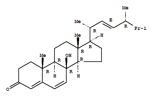159736-32-0,Ergosta-4,6,22-trien-3-one,8-hydroxy-, (22E)- (9CI),Cyathisterol