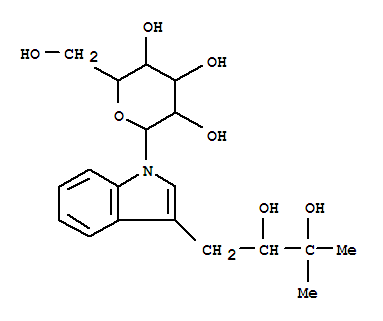 Molecular Structure of 159903-55-6 (2,3-Butanediol, 1-(1-b-D-glucopyranosyl-1H-indol-3-yl)-3-methyl-,(-)- (9CI))