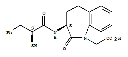 Molecular Structure of 160135-56-8 (1H-1-Benzazepine-1-aceticacid,2,3,4,5-tetrahydro-3-[[(2S)-2-mercapto-1-oxo-3-phenylpropyl]amino]-2-oxo-,(3S)-)