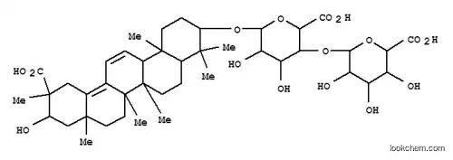 Molecular Structure of 160219-63-6 (b-D-Glucopyranosiduronic acid, (3b,20a,21a)-20-carboxy-21-hydroxy-30-noroleana-11,13(18)-dien-3-yl 4-O-b-D-glucopyranuronosyl- (9CI))