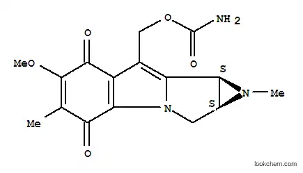 Molecular Structure of 16033-17-3 (Azirino[2',3':3,4]pyrrolo[1,2-a]indole-4,7-dione,8-[[(aminocarbonyl)oxy]methyl]-1,1a,2,8b-tetrahydro-6-methoxy-1,5-dimethyl-,(1aS,8bS)-)