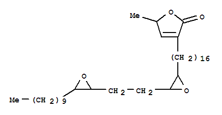 Molecular Structure of 160525-56-4 (2(5H)-Furanone,3-[16-[(2R,3S)-3-[2-[(2S,3R)-3-dodecyl-2-oxiranyl]ethyl]-2-oxiranyl]hexadecyl]-5-methyl-,rel-)