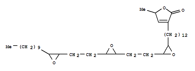 Molecular Structure of 160637-35-4 (2(5H)-Furanone,3-[12-[3-[2-[3-[2-(3-decyloxiranyl)ethyl]oxiranyl]ethyl]oxiranyl]dodecyl]-5-methyl-(9CI))