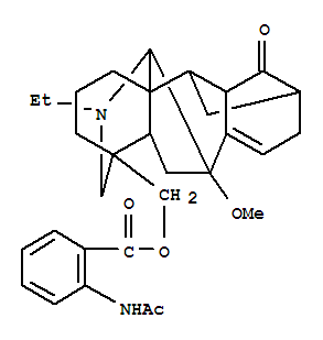 Molecular Structure of 160791-10-6 (Aconitan-14-one,4-[[[2-(acetylamino)benzoyl]oxy]methyl]-8,15-didehydro-20-ethyl-7-methoxy-(9CI))