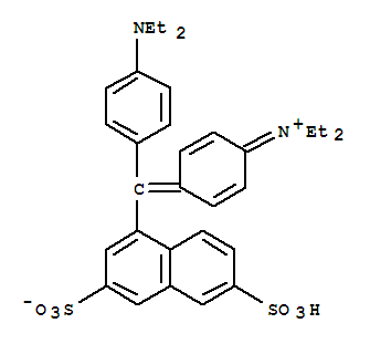 Molecular Structure of 16109-97-0 (Hydrogen (4-(4-(diethylamino)-alpha-(3,6-disulphonato-1-naphthyl)benzylidene)cyclohexa-2,5-dien-1-ylidene)diethylammonium)
