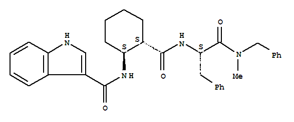 Molecular Structure of 161104-66-1 (1H-Indole-3-carboxamide,N-[(1S,2S)-2-[[[(1S)-2-[methyl(phenylmethyl)amino]-2-oxo-1-(phenylmethyl)ethyl]amino]carbonyl]cyclohexyl]-)
