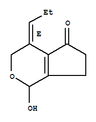 Molecular Structure of 161407-88-1 (Cyclopenta[c]pyran-5(1H)-one,3,4,6,7-tetrahydro-1-hydroxy-4-propylidene-, (4E)-)
