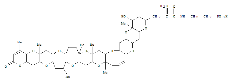 Molecular Structure of 161434-86-2 (Brevetoxin B,42-[(2-sulfoethyl)amino]- (9CI))