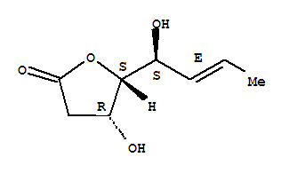Molecular Structure of 161505-13-1 (2(3H)-Furanone,dihydro-4-hydroxy-5-[(1S,2E)-1-hydroxy-2-buten-1-yl]-, (4R,5S)-)